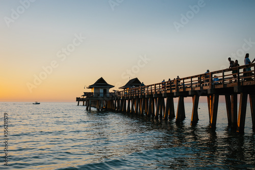 Naples Pier at sunset in Florida  United States of America