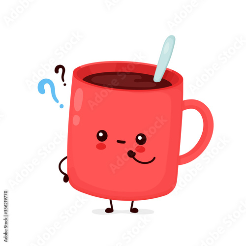 Cute funny coffee mug with question mark