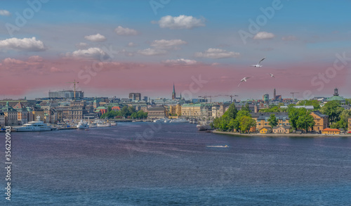 Photography View of Stockholm from Sodermalm district