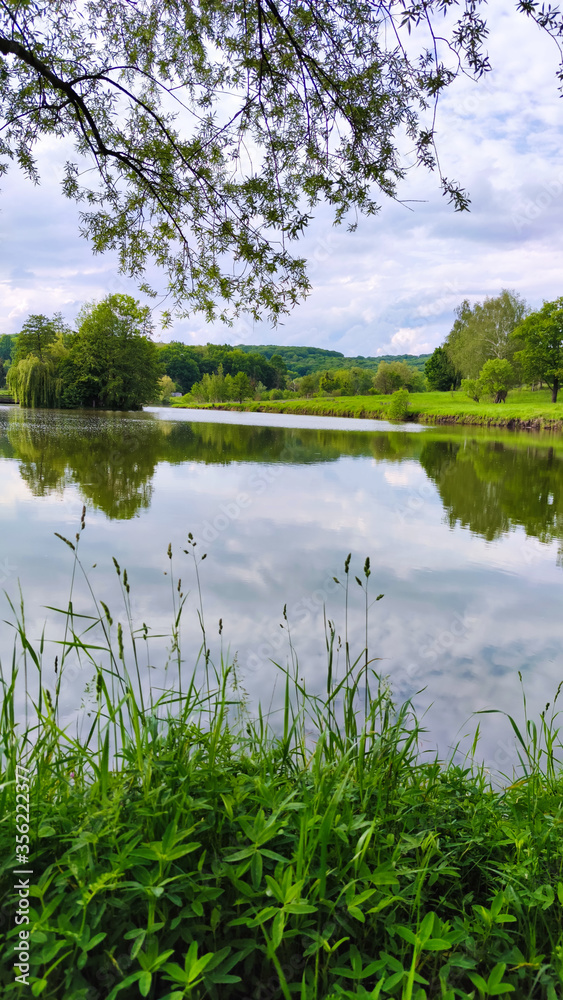 Perfect lake landscape in the spring season Perfect lake landscape in the spring season