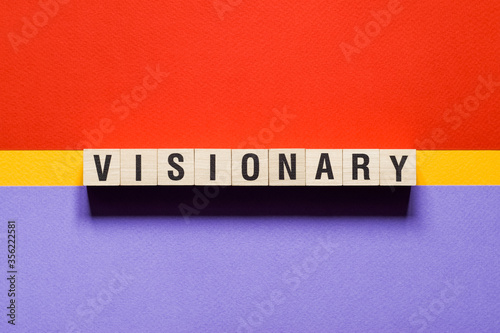 Visionary word concept on cubes