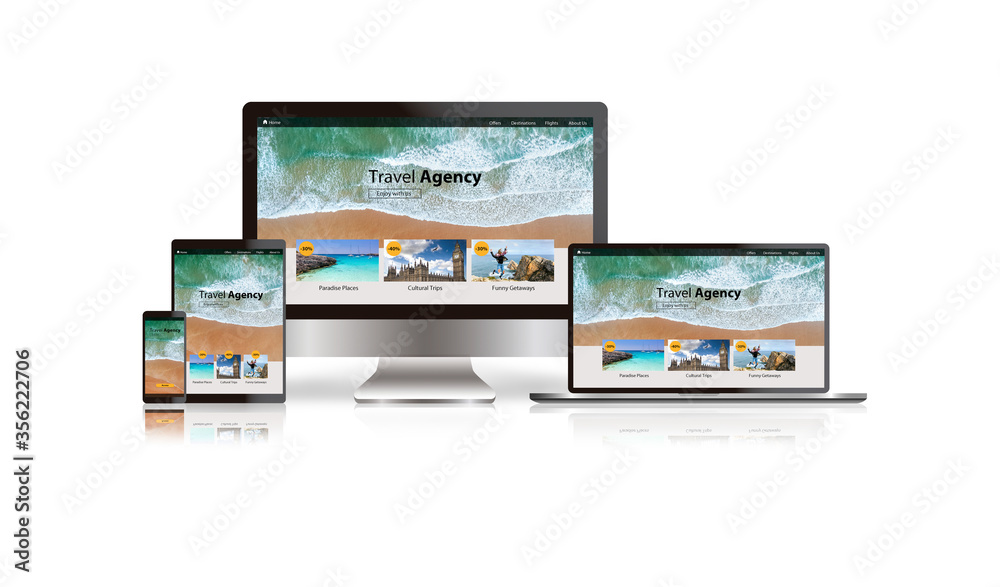 Technology devices with travel responsive web designs Technology devices with travel responsive web designs
