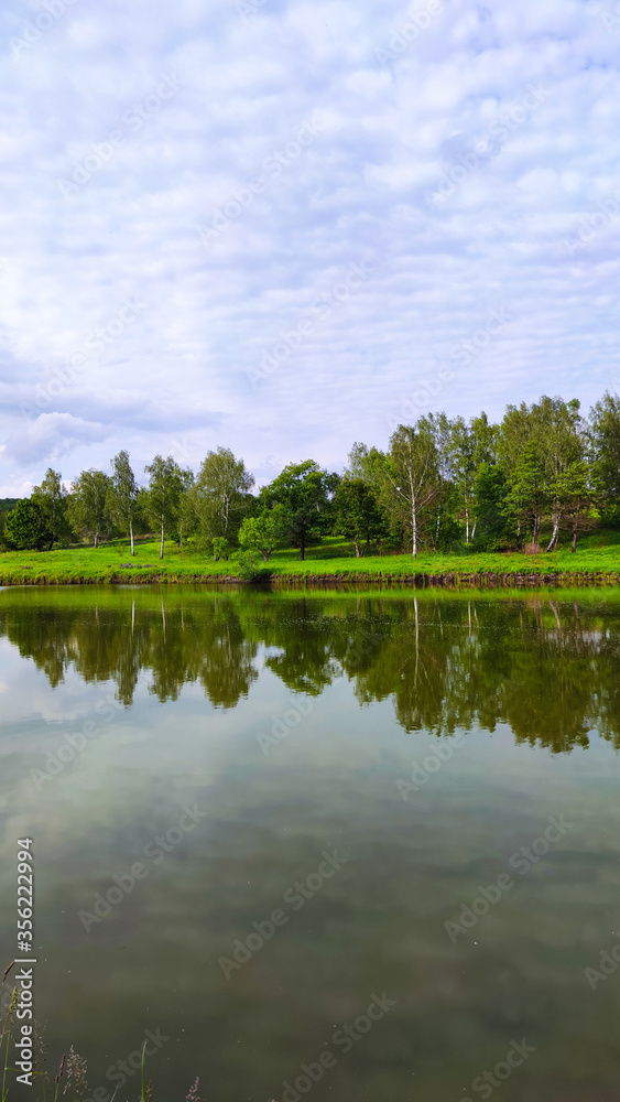 Perfect lake landscape in the spring season Perfect lake landscape in the spring season