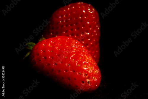 strawberry on black