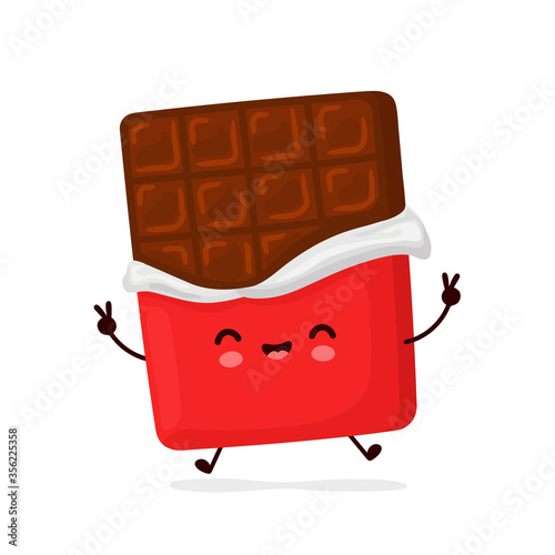 Cute happy funny chocolate bar