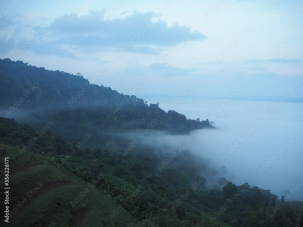 Fototapeta premium misty morning on the mountain