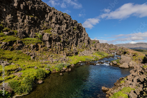 Iceland River with Mountains