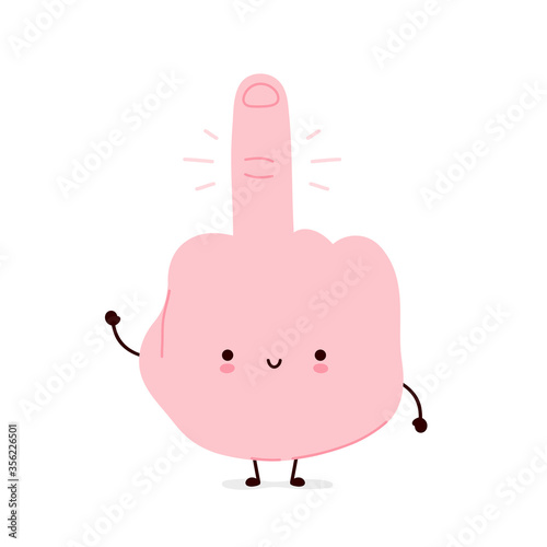 Cute funny middle finger fuck you gesture