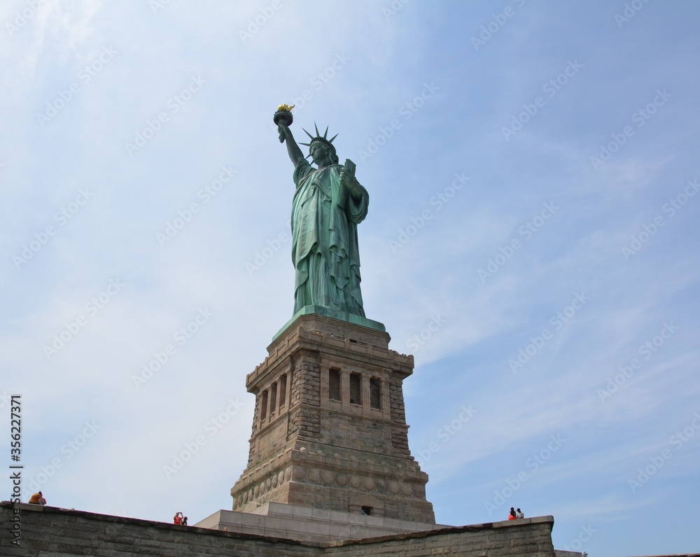green copper statue of liberty landmark in New York