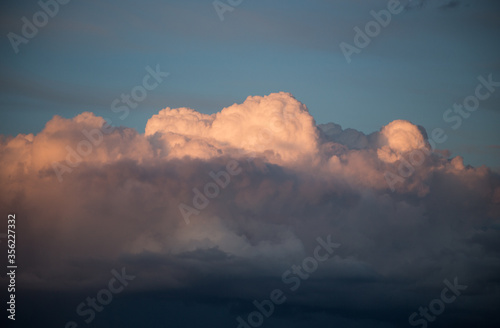 Beautiful magnificent clouds at sunset in the sky