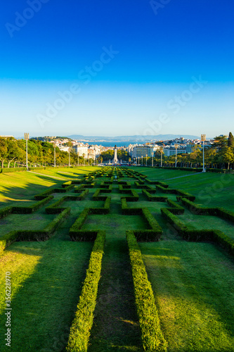 Eduardo VII park located in city of Lisbon, Portugal