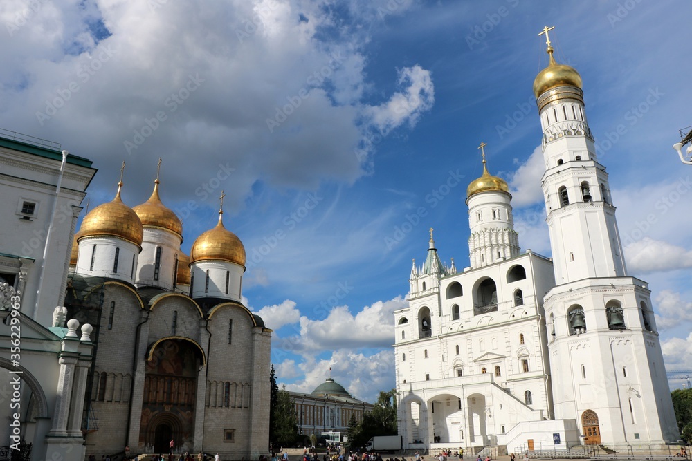 Buildings and landmarks of the beautiful Moscow.