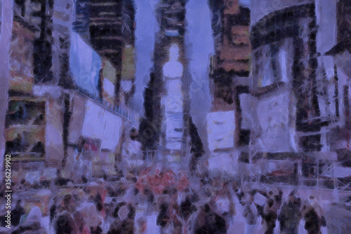 Abstraction. Time Square. Sparks pattern. 3D rendering © rolffimages