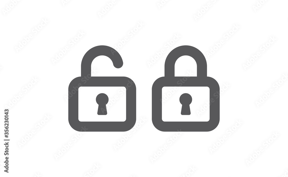 Lock icon, security symbol. Padlock pictogram. Lock icon, security symbol. Padlock pictogram.