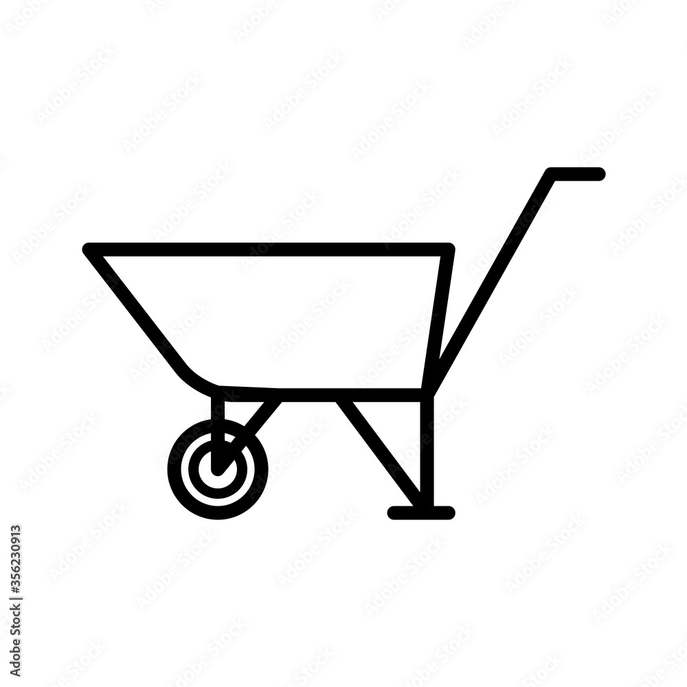 wheel barrow icon design vector template wheel barrow icon design vector template