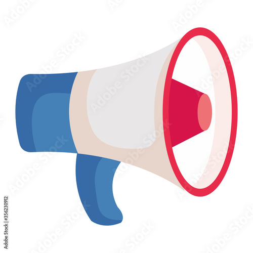 Megaphone icon design, Amplifer speaker bullhorn announce speech message communication and loud theme Vector illustration
