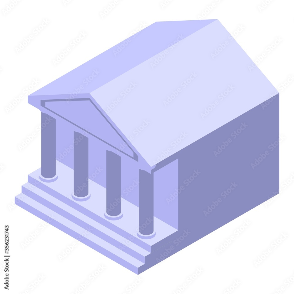 Court building icon. Isometric of court building vector icon for web design isolated on white background Court building icon. Isometric of court building vector icon for web design isolated on white background