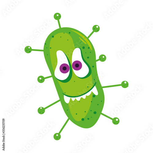 Covid 19 virus cartoon design of 2019 ncov cov coronavirus infection and corona theme Vector illustration