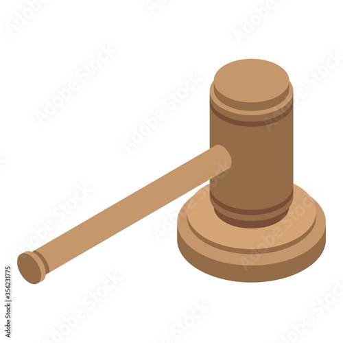 Judge hammer icon. Isometric of judge hammer vector icon for web design isolated on white background