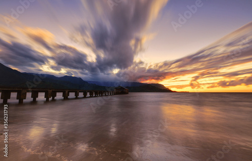 Hanalei Pier Sonnenuntergang