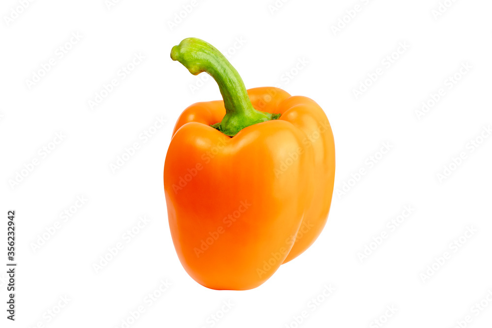 Orange pepper isolated on white background. Food concept. Orange pepper isolated on white background. Food concept.