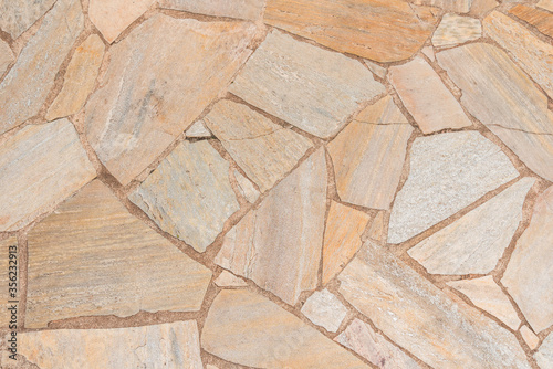 Natural stacked stone floor texture rustic colorful surface floor pavement background