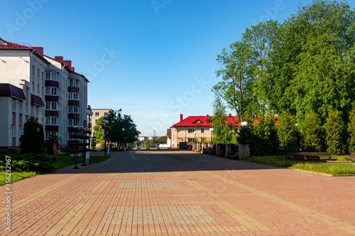 Gorodok, Belarus - 06 May 2020 : square in the city center photo