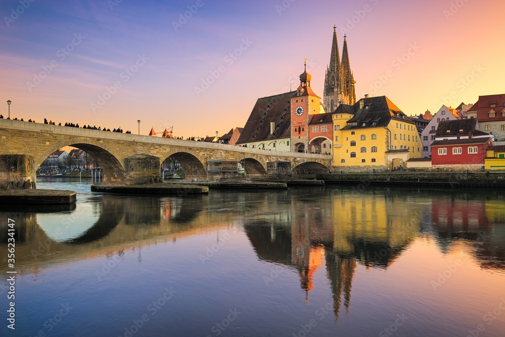 The old town of Regensburg, Germany