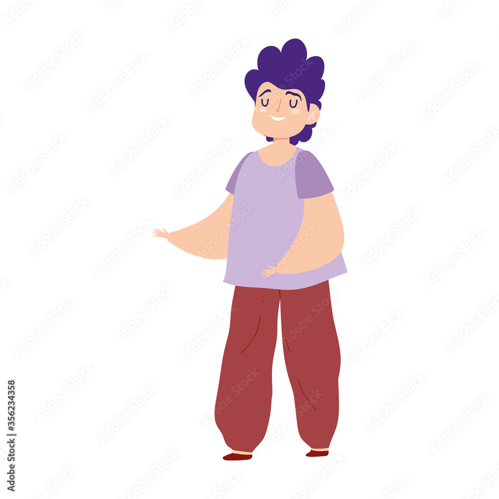 cute little boy cartoon character male isolated design icon