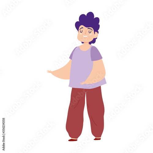cute little boy cartoon character male isolated design icon