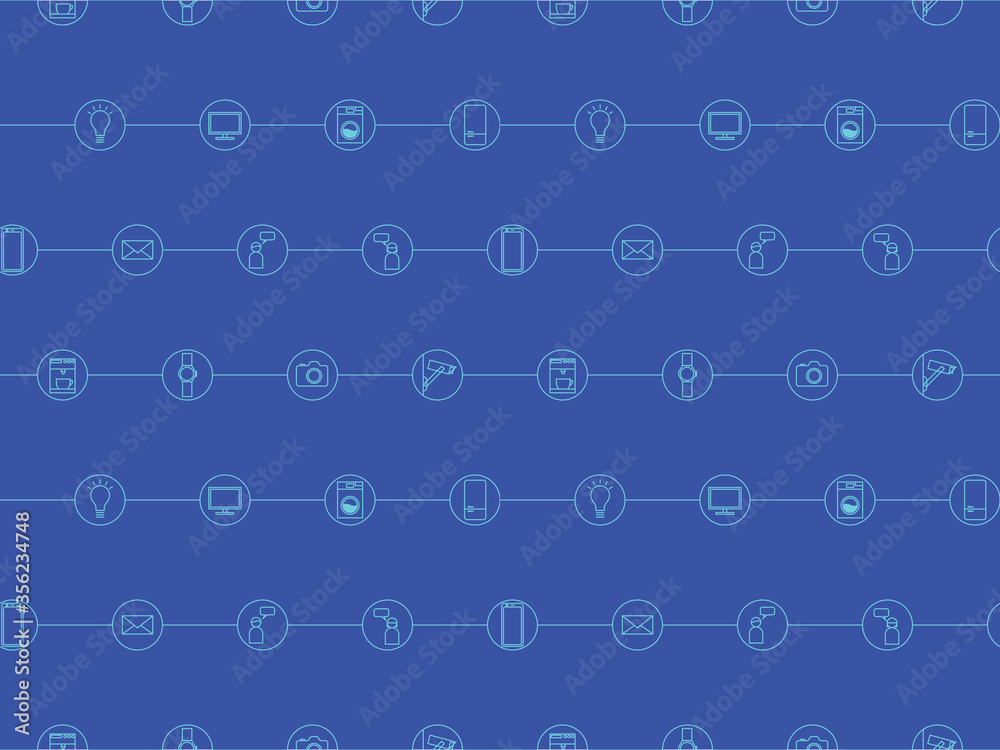 Internet of things background with various icons of smart objects. Internet of things background with various icons of smart objects.