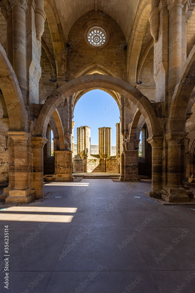Inside the ruins of monastery of Santa Clara a Velha at Coimbra, Portugal