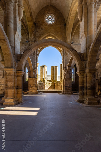 Inside the ruins of monastery of Santa Clara a Velha at Coimbra, Portugal