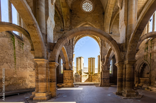 Inside the ruins of monastery of Santa Clara a Velha at Coimbra, Portugal