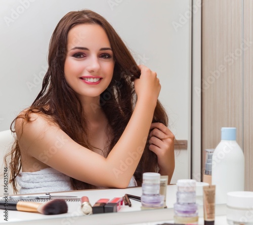 Woman getting ready for the party