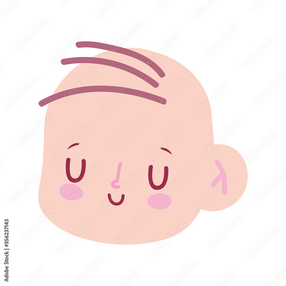 cute little baby boy face character cartoon isolated design icon cute little baby boy face character cartoon isolated design icon