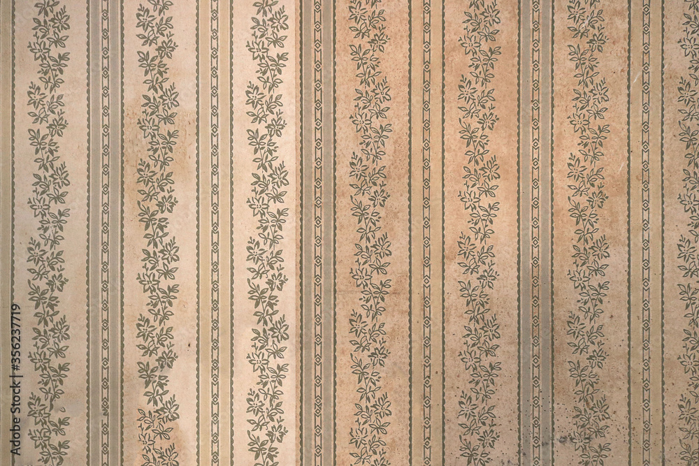 Vintage Decorative Wall Paper Surface With A Floral Pattern From Vintage Decorative Wall Paper Surface With A Floral Pattern From