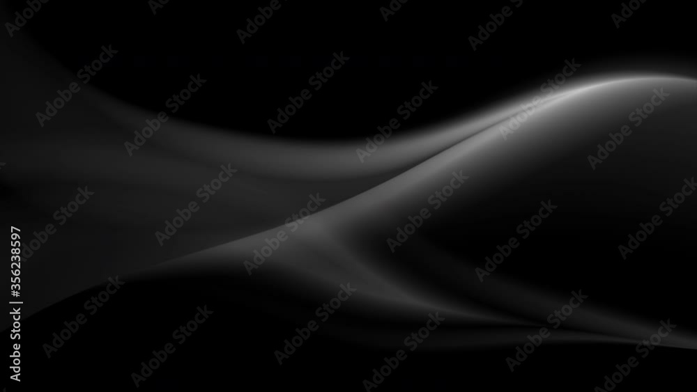 Abstract dark grey smoke waves background. Monochrome smooth motion design. Video animation Ultra HD 4K 3840x2160