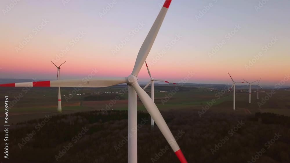 WS Wind turbines in rural landscape / Kirf, Rhineland-Palatinate, Germany WS Wind turbines in rural landscape / Kirf, Rhineland-Palatinate, Germany