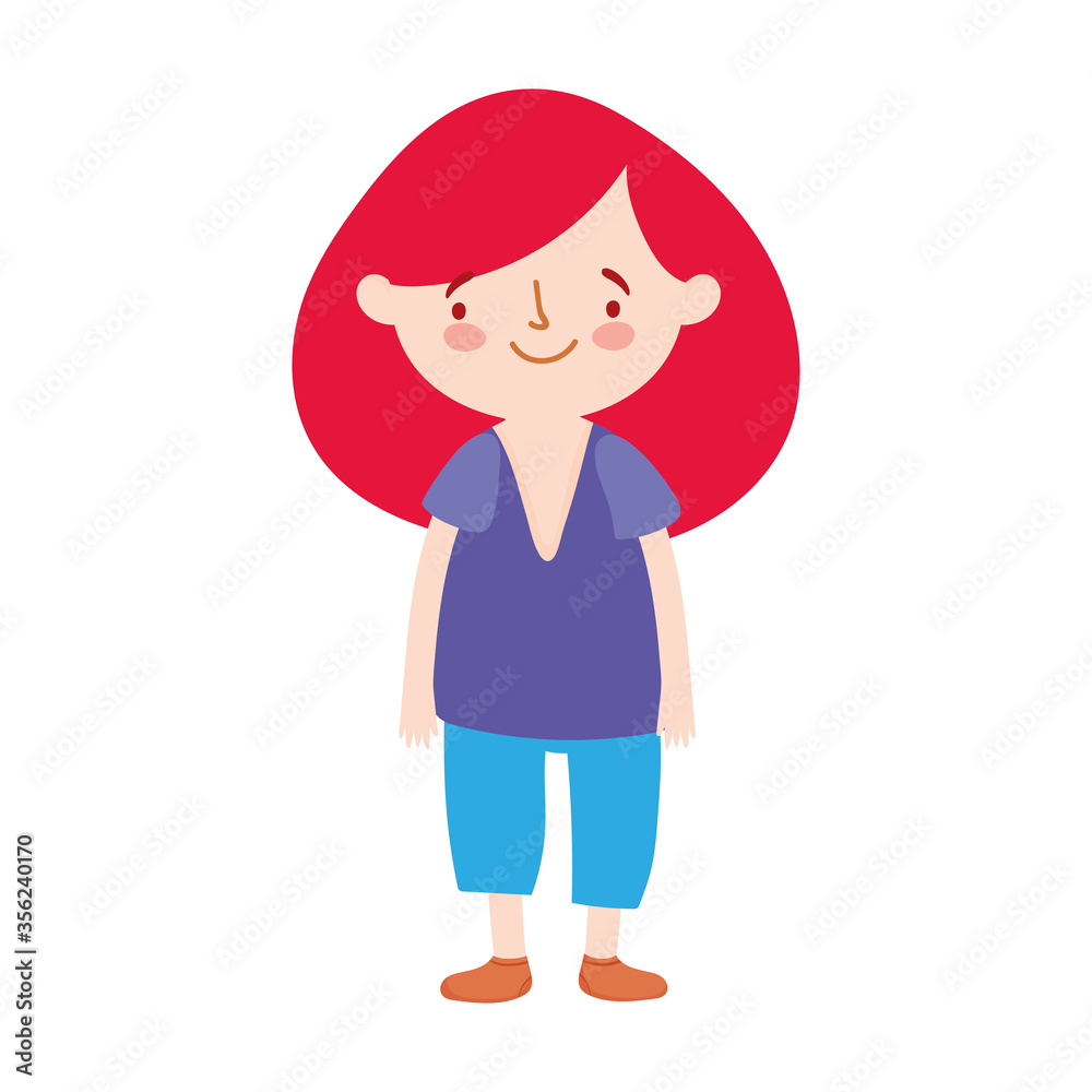 cute little girl cartoon character isolated design icon cute little girl cartoon character isolated design icon