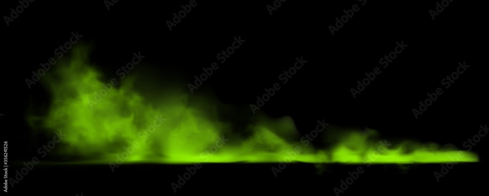 Green smoke transparent on black background. Bad smells most toxic smog Green smoke transparent on black background. Bad smells most toxic smog