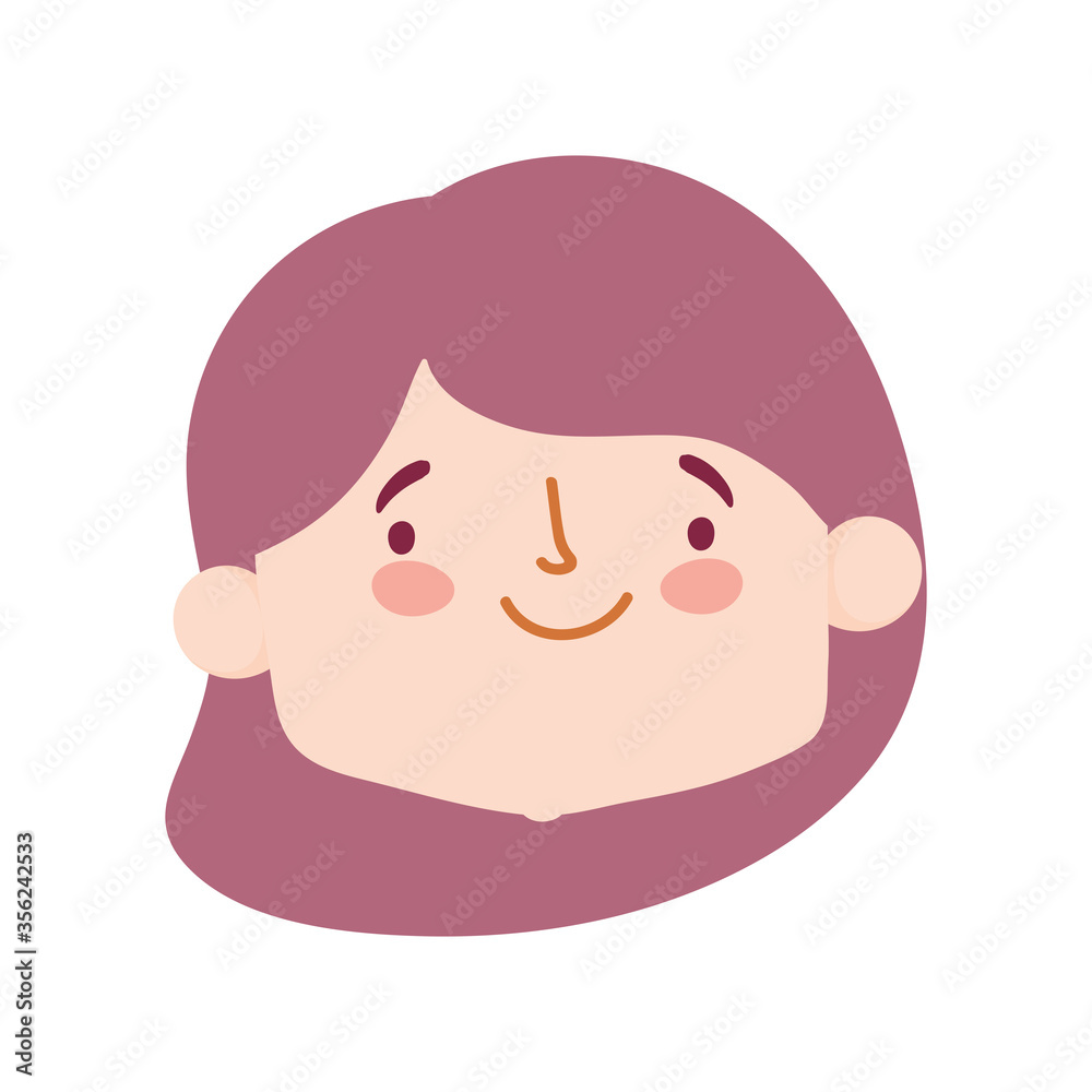 cute little girl face character cartoon isolated design icon cute little girl face character cartoon isolated design icon