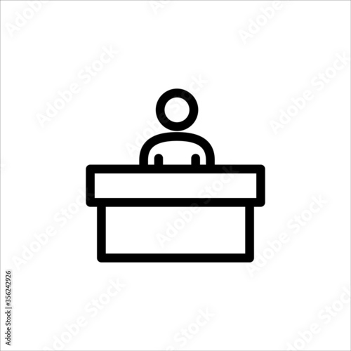 Business presentation. Flat line vector icon for mobile application, button and website design. Illustration isolated on white background. EPS 10 design, logo, app, infographic