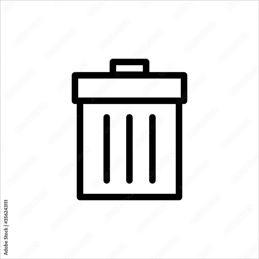 Trash Bin line. Flat line vector icon for mobile application, button and website design. Illustration isolated on white background. EPS 10 design, logo, app, infographic, Trash Bin line. Flat line vector icon for mobile application, button and website design. Illustration isolated on white background. EPS 10 design, logo, app, infographic,