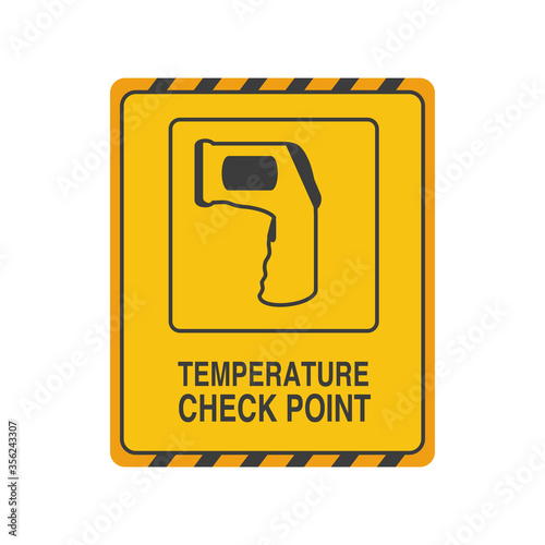 temperature check point on white background