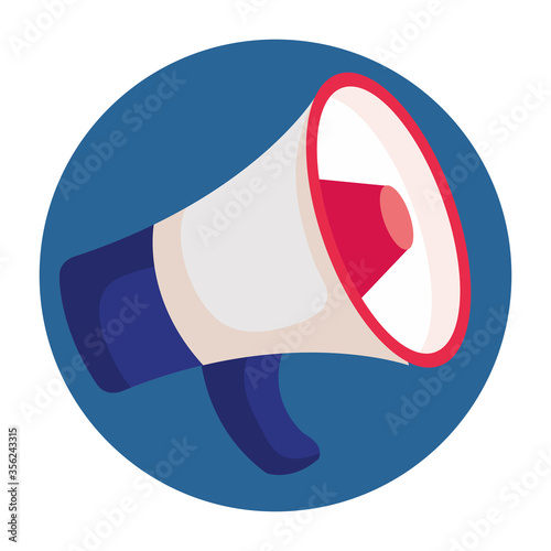 Megaphone icon design, Amplifer speaker bullhorn announce speech message communication and loud theme Vector illustration