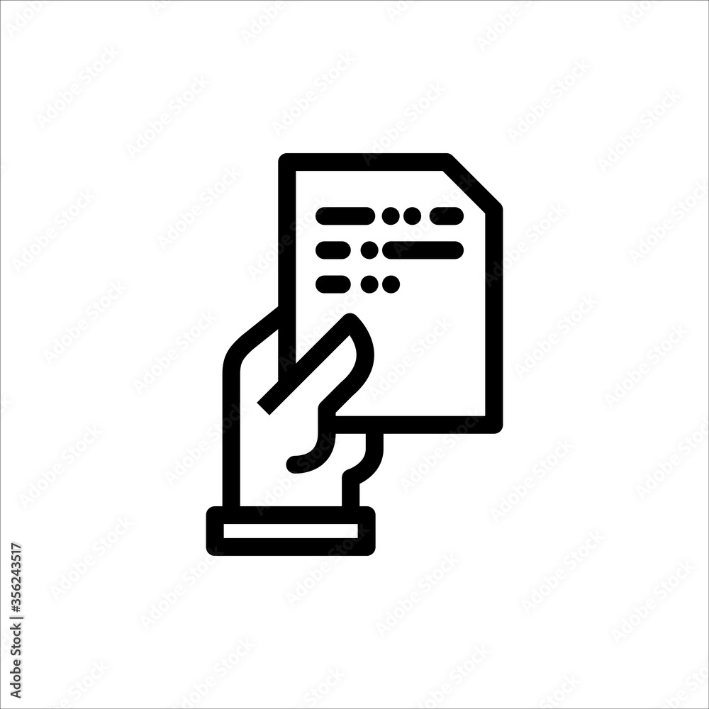 Hand holding paper document flat line vector icon for mobile application, button and website design. Illustration isolated on white background. EPS 10 design, logo, app, infographic, Hand holding paper document flat line vector icon for mobile application, button and website design. Illustration isolated on white background. EPS 10 design, logo, app, infographic,