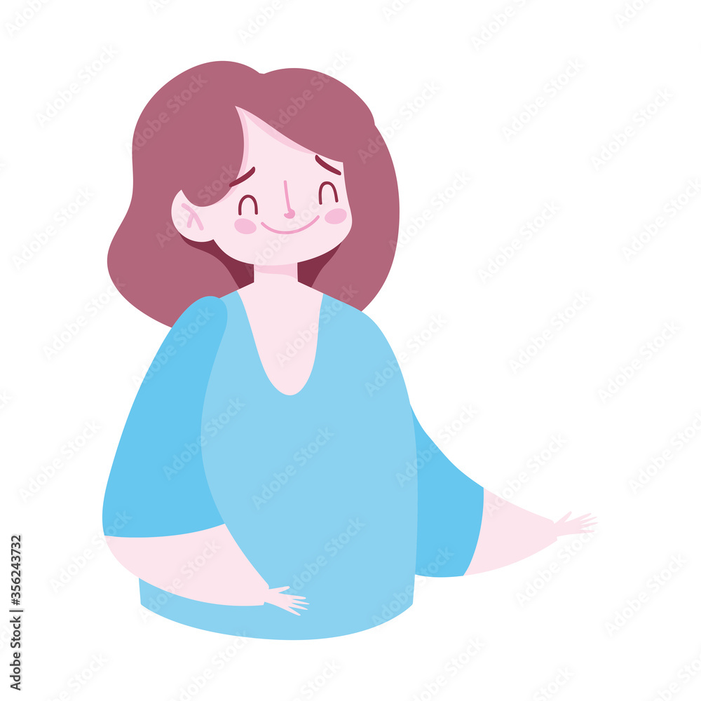 young woman character cartoon female figure isolated design icon young woman character cartoon female figure isolated design icon