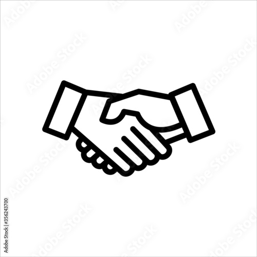 Business handshake flat line vector icon for mobile application, button and website design. Illustration isolated on white background. EPS 10 design, logo, app, infographic