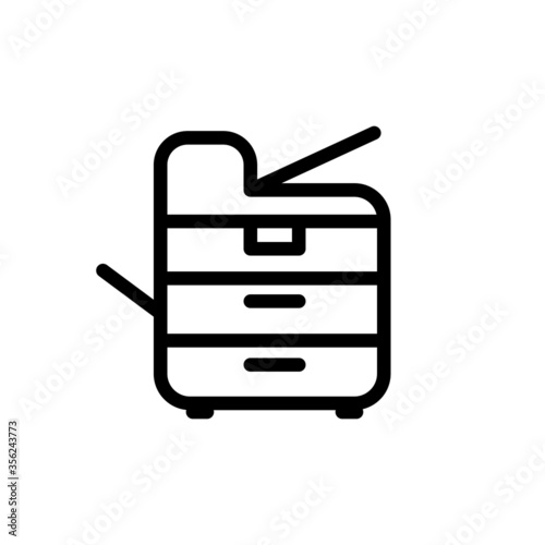 Multifunction printer, Photocopier line flat vector icon for mobile application, button and website design. Illustration isolated on white background. EPS 10 design, logo, app, infographic